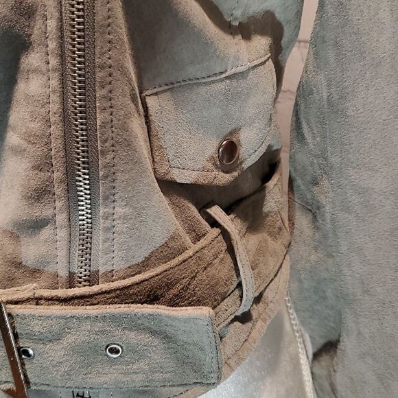 Silence and noise gray leather moto jacket - Picture 3 of 10